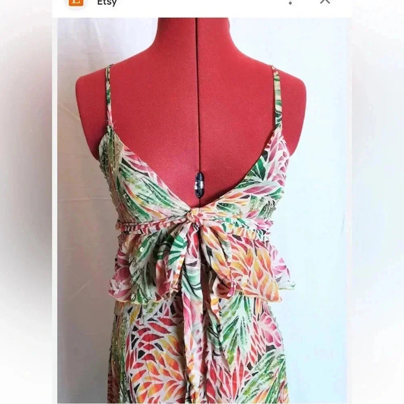dvf beaded dress Y2K DIANE VON FURSTENBERG Beaded Silk Dress (S)  Holy Thrift